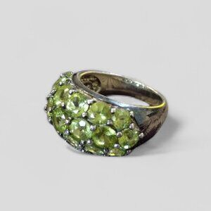 Sterling Green Gemstone Ring